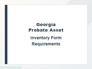 Georgia Probate Asset Inventory Form Requirements